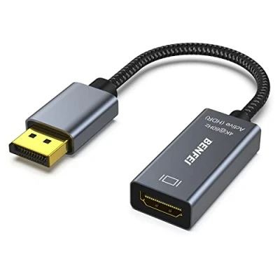 Afbeelding van BENFEI Actieve DisplayPort naar HDMI 4K @ 60Hz adapter, compatibel met pc&#039;s, laptops, desktops, tablets of dockingstations, ondersteunt Eyefinity