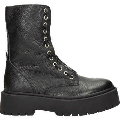 Afbeelding van Steve Madden Veterboots, Dames, Maat: 38, Black leather Leer