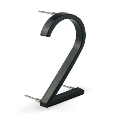 Afbeelding van HASWARE Zwevend huisnummer 12,7 cm, moderne deurnummers, bordjes voor huis en straat, zwart metaal (Vernieuwd zwart, 2)