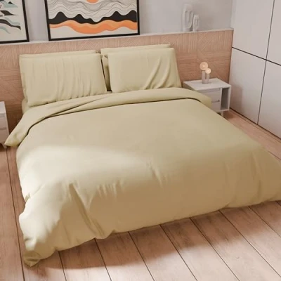 Afbeelding van PETTI Artigiani Italiani Dekbedovertrek en kussenslopen van microvezel, eenkleurig, taupe, 100% geproduceerd in Italië