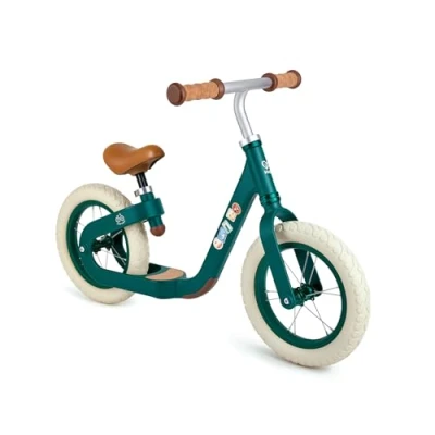 Afbeelding van Hape Learn to Ride Balance Bike Green loopfiets groen balans Handvaten en zadel deels van kurk Geschikt vanaf 3 jaar Spelenderwijs verbeteren