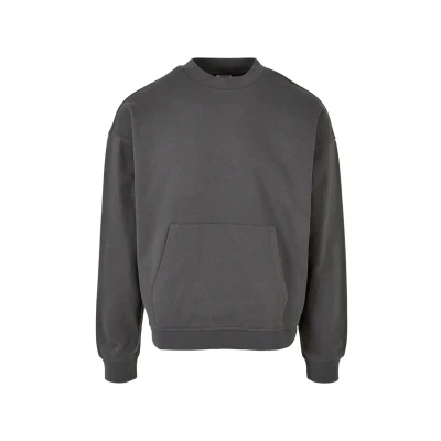 Afbeelding van Urban Classics BOXY Pocket CREW Sweater, Heren, Maat: Small, Darkshadow