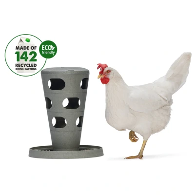 Afbeelding van Beeztees Voertoren Kippen 30x30x36 cm Grijs Groen