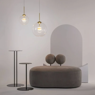Afbeelding van Maytoni hanglamp Cometa, goudkleurig, glas, Ø 35 cm