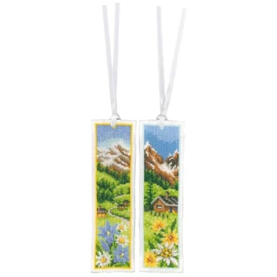 Afbeelding van Vervaco Alpenweide set van 2 bladwijzer borduren (pakket) PN 0203228
