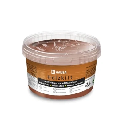 Afbeelding van HAUSA Palissander houtplamuur, 250 g, plamuur voor het repareren van houtschade, klaar gebruik, uitstekende vulkracht, sneldrogend, duurzaam