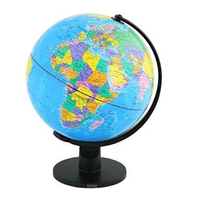 Afbeelding van EXERZ Educatieve wereldbol, 30 cm, draaibaar, Engelse kaart, globe voor leerlingen, pedagogisch/geografisch/moderne bureaudecoratie, school, thuis en kantoor, diameter cm