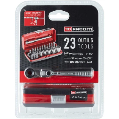 Afbeelding van Facom Actie Set Vast /Losschroeven 1/4&#039;&#039; Met Compacte Flex Ratel