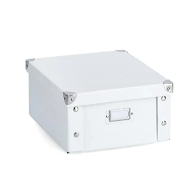 Afbeelding van Zeller Present Opbergbox met deksel 31x26x14 cm wit 17763 Opvouwbaar