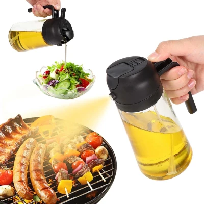 Afbeelding van Blendura 2 in 1 oliesproeier, 470 ml, oliesproeier voor levensmiddelenolie, kan olie spuiten en gieten, oliespray keuken, barbecue, friteuse