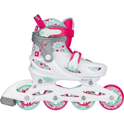Afbeelding van Nijdam Inline Skates Verstelbaar Sk8 Star Wit/Fuchsia 37 40