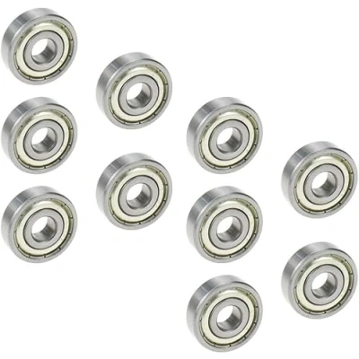 Afbeelding van TUZUK Set van 10 6200ZZ verzegelde kogellagers, x 30 9 mm, voorgesmeerd, verchroomd staal, dubbele metalen afdichting, 6200Z groefkogellagers