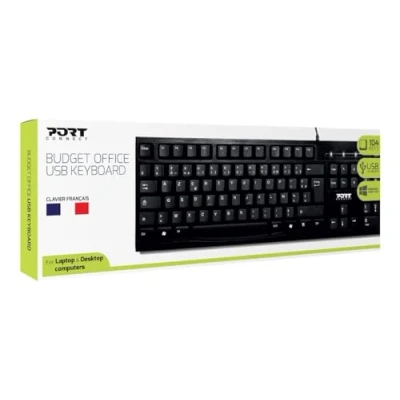 Afbeelding van Port Designs 900753 toetsenbord Kantoor USB AZERTY Frans Zwart