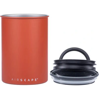Afbeelding van Airscape Koffiebonen Voorraadpotten Koffie Staal Mat Rood/oranje 500 gram