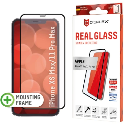 Afbeelding van Displex Real Glass 3D Glassprotector geschikt voor iPhone 11 Pro Max en XS Zwarte Rand Gehard Glas