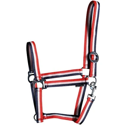 Afbeelding van Harry&#039;s Horse Halster Economy Rood/Wit/Blauw Shetland