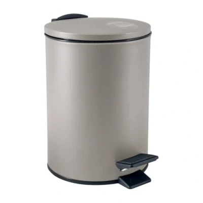 Afbeelding van Spirella Pedaalemmer Cannes beige 3 liter metaal L17 x H25 cm soft close toilet/badkamer