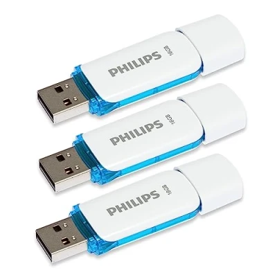 Image de Philips Snow Édition High Speed clé USB 2.0 3X 16 Go pour PC, Ordinateur Portable, Stockage de données informatiques, Vitesse Lecture jusqu&#039;à 21 Mo/s
