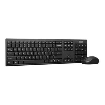 Afbeelding van Lenovo 100 2,4 G draadloos toetsenbord en muis combo (Raton optische sensor, 1600 dpi, nano USB ontvanger, compatibel met Windows) QWERTY Spaans zwart
