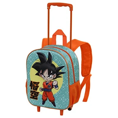 Afbeelding van Dragon Ball Brave Small 3D rugzak met wieltjes, Blauw, 13 x 26 34 cm, inhoud 12,5 l, één maat, kleine wielen, Brave, wieltjes