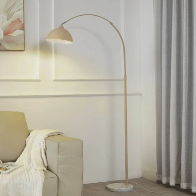 Afbeelding van Vloerlamp Tonka, beige, metaal/marmer, 180 cm, E27