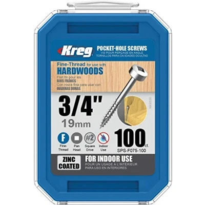 Afbeelding van Kreg Set van 100 schroeven à 19 mm fijne schroefdraad SPS F0.75