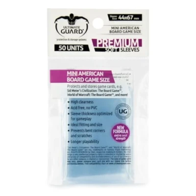 Afbeelding van Premium Boardgame Sleeves Mini American (50) (44x67mm)
