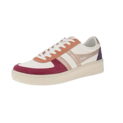 Afbeelding van Gola Grandslam Quadrant Sneakers laag, Dames, Maat: 40, Blanc cassé cerise rose or Leer