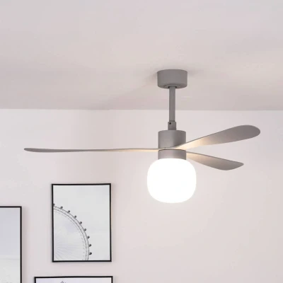 Afbeelding van Plafondventilator Amelia Ball LED lamp grijs