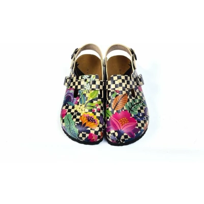 Afbeelding van GOBY Flowers &amp; Pattern Clogs Slippers Hoge kwaliteit Handmade Maat 39