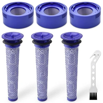 Afbeelding van Druuzyl 3 HEPA filters + voorfilters voor Dyson V8/V7 compatibel met Absolute/Animal/Motorhead officiële vervanging #965661 01 &amp; #967478