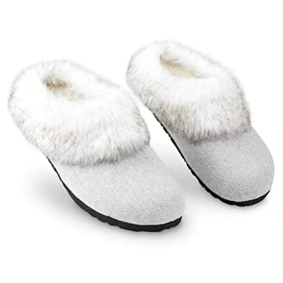 Afbeelding van Dunlop Herenpantoffels, gevoerde winterlaarzen, pantoffels voor heren, binnen en buiten, warme pantoffels, antislip zolen, traagschuim, origineel cadeau, grijs.