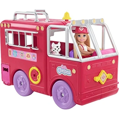 Afbeelding van Barbie Chelsea Brandweerwagen Barbiepop