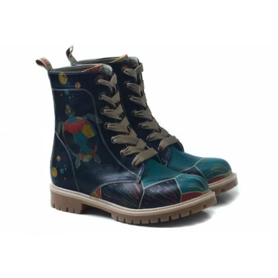 Afbeelding van Goby Cosmic Turtle Dames Veterboots Handgemaakt Vegan Leer Maat 37