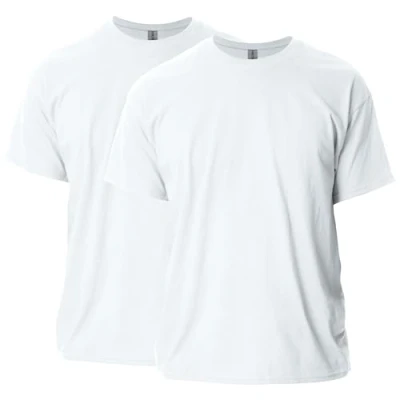 Image de GILDAN Lot de 2 t shirts pour homme, Blanc (lot 2), XXL