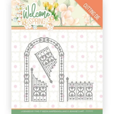 Afbeelding van Arch and Fence Welcome Spring Cutting Die by Jeanine&#039;s Art