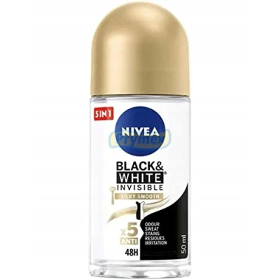Afbeelding van 6x Nivea Deodorant Roller Black &amp; White Silky Smooth 50 ml