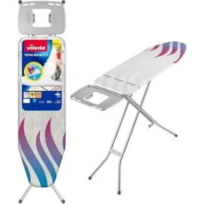Afbeelding van Vileda strijkplank Total Reflect M, met warmte en stoomreflectietechnologie, snel strijken, 120 x 38 cm, in hoogte verstelbaar 76 96 cm