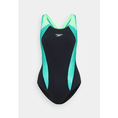 Afbeelding van Speedo Placement Laneback Dames Sportbadpak Zwart/Groen