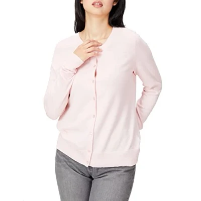 Image de Amazon Essentials Gilet Col Rond Léger (Grandes Tailles Disponibles) Women&#039;s, Rose Clair, XL