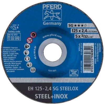 Afbeelding van PFERD SG STEELOX 61341222 Doorslijpschijf gebogen 125 mm 25 stuk(s) RVS, Staal
