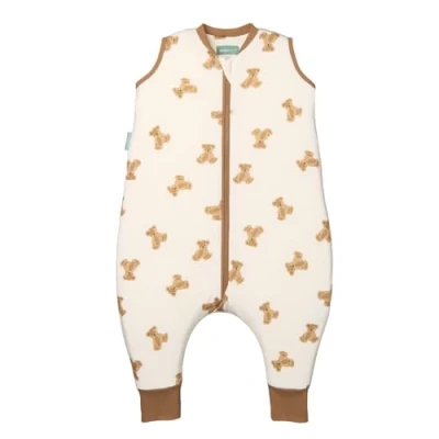 Afbeelding van molis&amp;co. Babyslaapzak met voeten, slaapzak voor baby&#039;s, 1 tog, 100% katoen (Oeko Tex), katoen, slaapzak, verstelbare lengte (90 100 cm), jongens en meisjes teddy