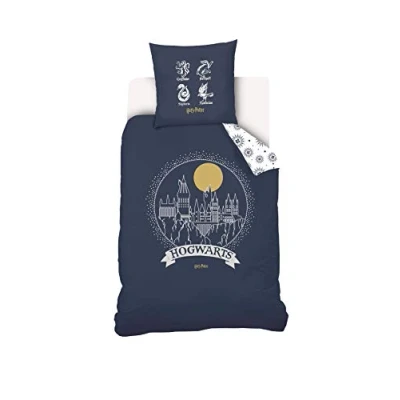 Afbeelding van Harry Potter Dekbedovertrek Blauw Eenpersoons Kinderdekbedovertrek 140 x 200 cm 100% Katoen