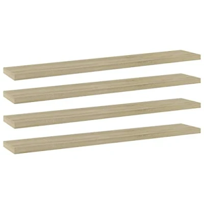 Afbeelding van vidaXL Wandschappen 4 st 60x10x1,5 cm spaanplaat sonoma eikenkleurig