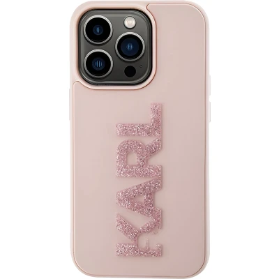 Afbeelding van iPhone 15 Pro Backcase hoesje Karl Lagerfeld Effen Roze TPU (Zacht)