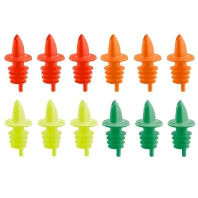 Afbeelding van Westmark 12 schenktuiten voor sterke drank/azijn/olie, doseerder met buis, fluorescerend, plastic dop, jet pour, veelkleurig/neon, 41102080