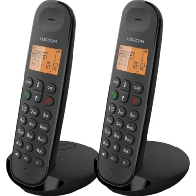 Image de Téléphone fixe sans fil Logicom Dect Duo Iloa 255T avec répondeur Noir