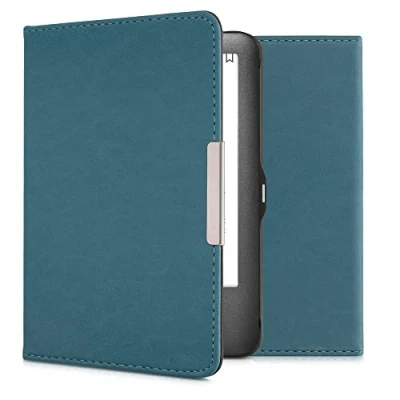 Afbeelding van kwmobile E reader hoesje geschikt voor Tolino Shine (2013) hoes flip case met magnetische sluiting Ereader cover in petrol