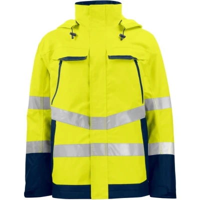Afbeelding van ProJob 6440 SIGNALISATIE REGENJAS EN ISO 20471 KLASSE 3 646440 Geel/Marine