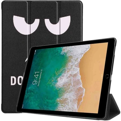 Afbeelding van iMoshion Tablet Hoes Geschikt voor iPad Pro 12.9 (2017) Design Trifold Bookcase Zwart / Meerkleurig /Don&#039;t touch